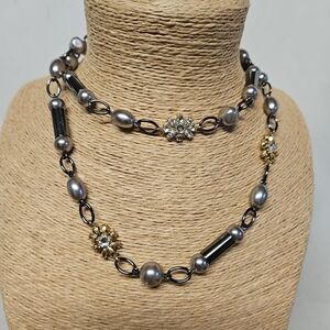 Lia Sophia Retired Silver-tone "Ravena" Long Necklace